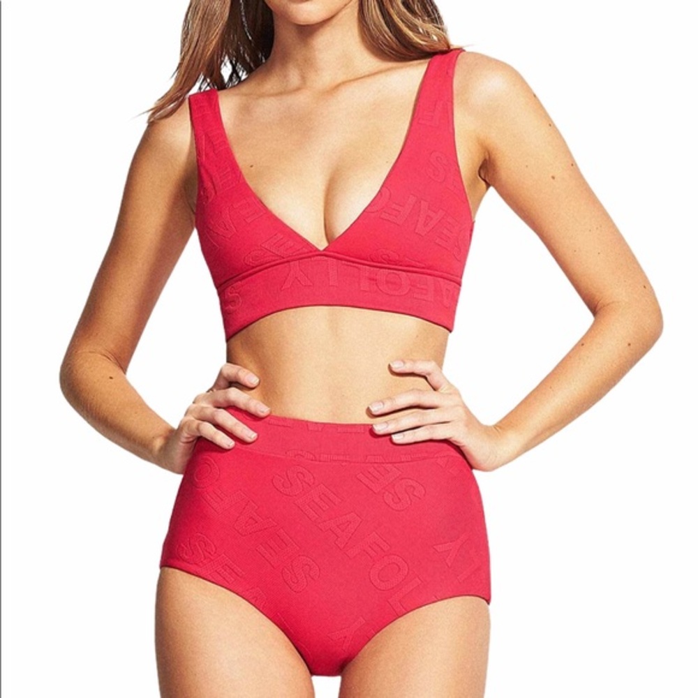 SEAFOLLY YOUR TYPE HIGH WAISTED BIKINI PANT NWT 12